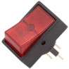 Rocker switch 2 stable positions - OFF-ON - 12VDC 30A (3 pins) - red - SCI R13-207B-01-BR