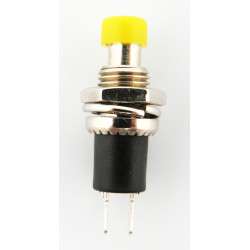 botón interruptor presión unipolar SPST OFF- (ON) amarillo 250VAC 1A