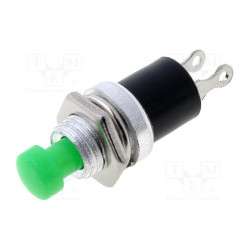 Button pressure switch unipolar SPST OFF- (ON) green 250VAC 1A