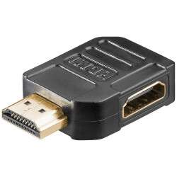 HDMI male/female adapter, curved (A), gold