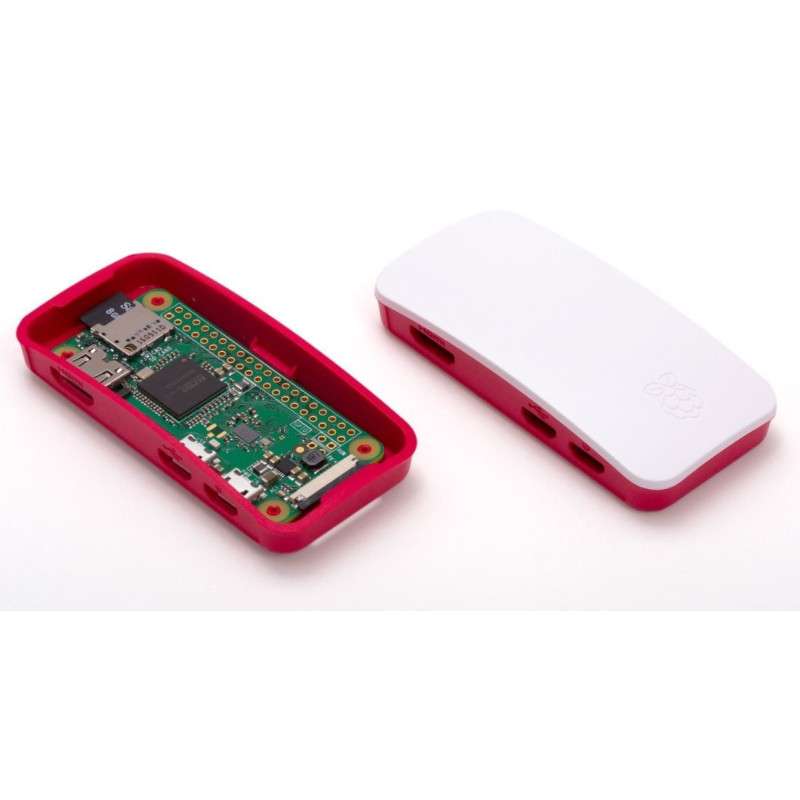 Caixa branca/vermelha oficial com 3 capas para Raspberry Pi Zero