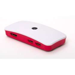 Caixa branca/vermelha oficial com 3 capas para Raspberry Pi Zero