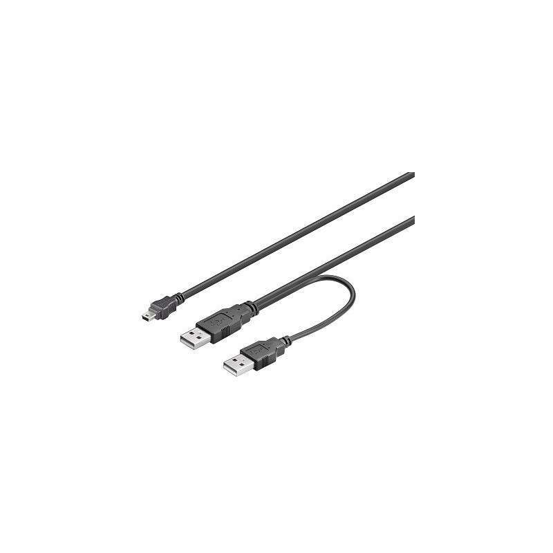 Goobay Cable Y Mini-USB a 2x USB-A 0.6m
