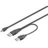 Goobay Cable Y Mini-USB a 2x USB-A 0.6m