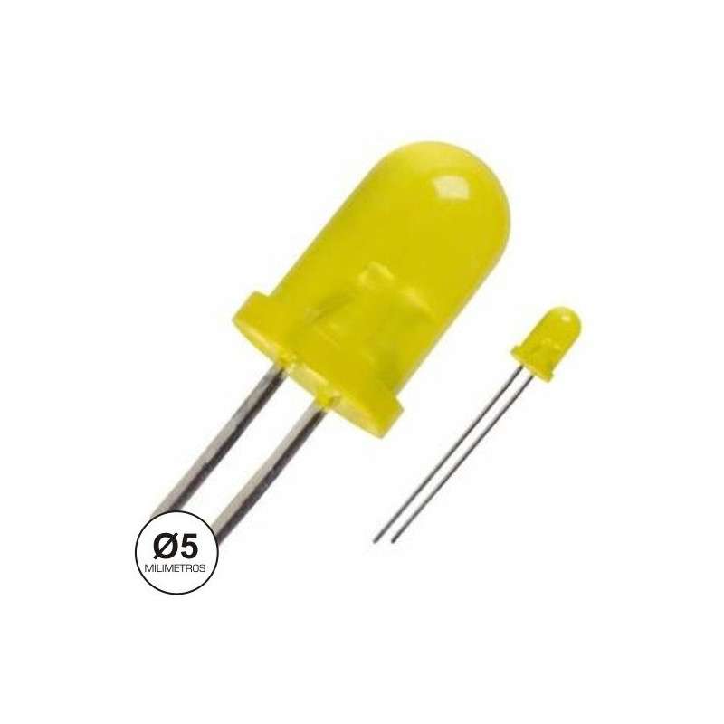 LED 5mm Amarelo DIFUSO 